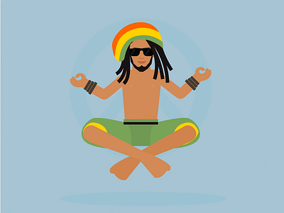 Peaceful Meditation Loop after effect animation cycle frame frame by frame graphic design illustration loop mary jane meditation motion graphics perfectloop rasta