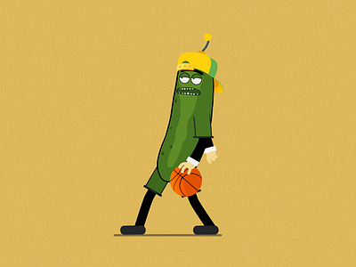 Pickle Rick - Basketball Master after effect animation basketball bounce frame frame by frame happy happybounce illustration inspiration loop morty motion graphics motivation pickle player profiles rick social media walking