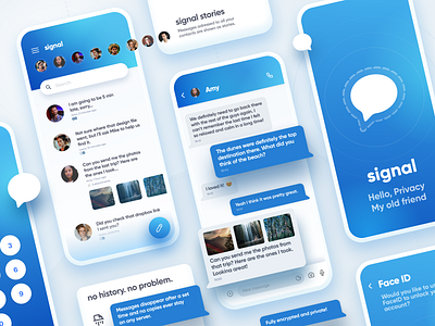 Signal Messenger App Redesign chat chat app design iphone app messenger minimal mobile mobile app redesign signal ui uiux ux design vibrant
