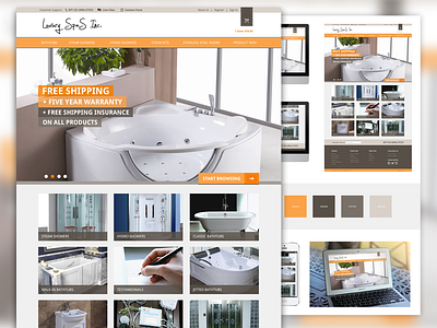 Spa-tacular Homepage appliance board e commerce ecommerce homepage luxury responsive shop spas website