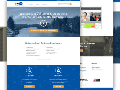 Customer & Operational Research Co. Homepage alta360 customer homepage marketing operational insights research responsive website