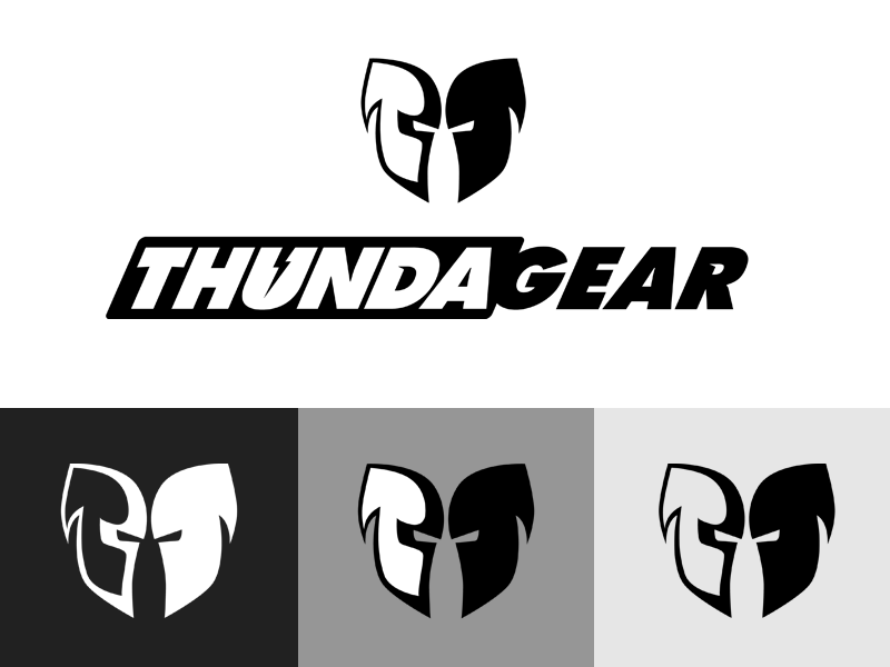 ThundaGear Logo shield mask gear thunder lightning helmets white black protection head logo