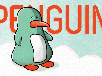 My GF loves Penguins alone aqua background cold desktop wallpaper happy illustrator lonely orange penguin snow texture vector