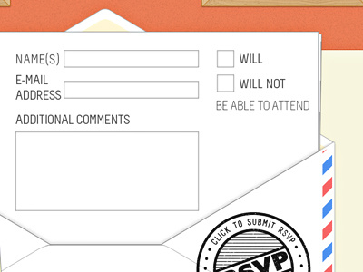 RSVP Form contact envelope form letter rsvp site stamp web website wedding