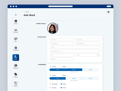 Maidily Dashboard Design