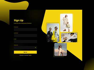 Metaverse Of Fashion 100daysofdesign dailyui fashion website sign up page signup signup screen ui ui design ux website