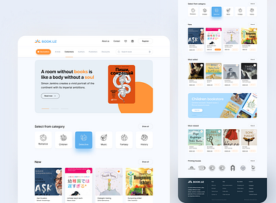 Landing page for book store