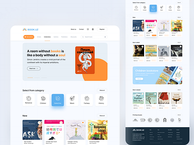 Landing page for book store