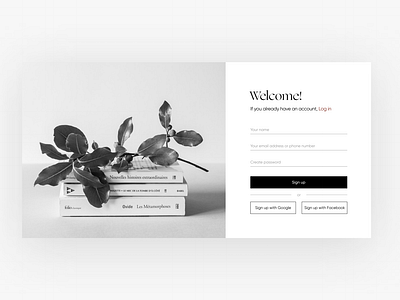 Sign up page design