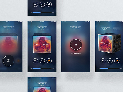 Cube - Pandora Redesign app icon design ui design user interaction visual design