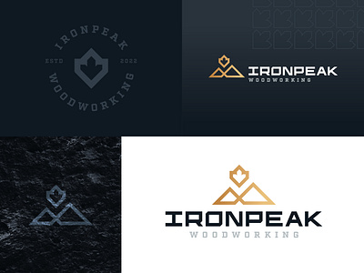 Ironpeak Woodworking Branding badge branding design logo typography