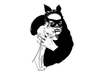 Eartha Kitt as Catwoman digital illustration halloween illustration portrait portrait illustration