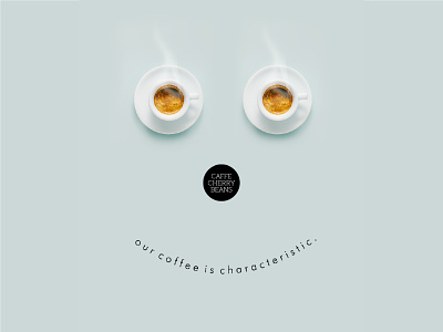 Caffe Cherry Beans Advertisement advertisement beans branding cafe coffee creative design graphic design idea poster