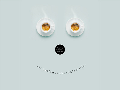 Caffe Cherry Beans Advertisement advertisement beans branding cafe coffee creative design graphic design idea poster