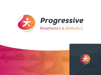 Progressive P&O Branding branding energy gradient identity logo mark orange orthotics prosthetics