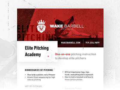 Wake Barbell Pitching Academy Flyer
