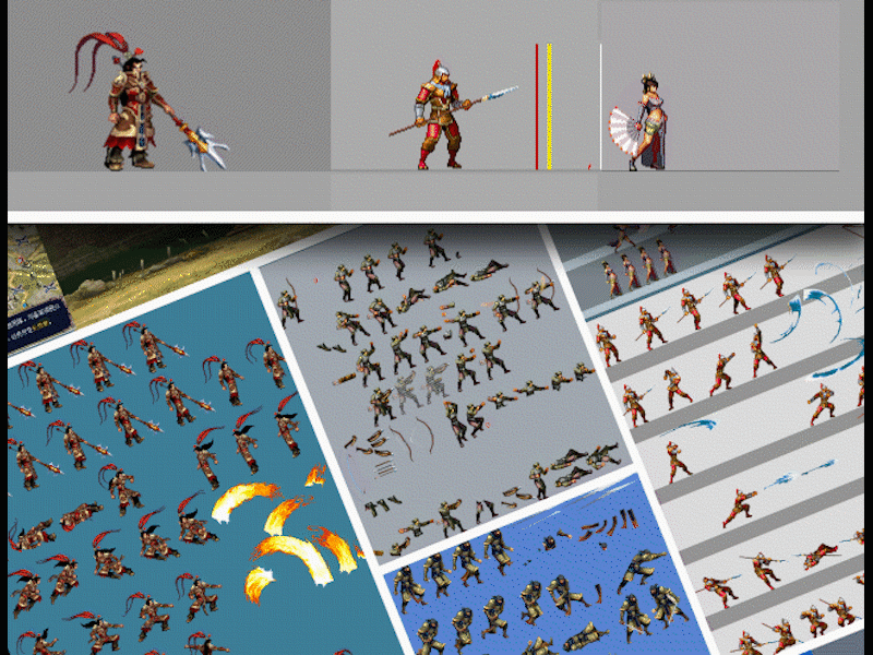 3 pixel charactors attacking actions animation