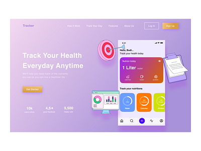 Water tracker landing page