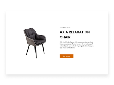 Furniture-Realxation chair (about) section about us branding furniture landing page furniture website landing page landing page design saas ui ui design ui exploration ux