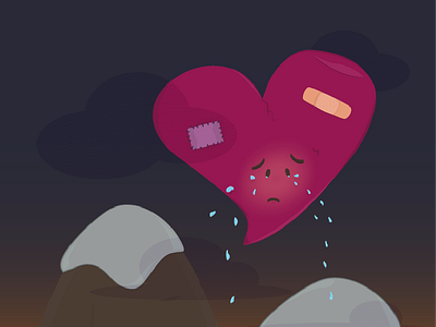 Weeping Heart adobe heart illustration illustrator pama sad trixie trixpama weeping