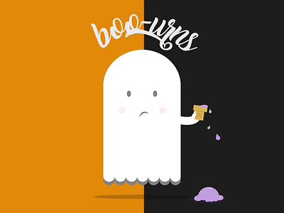 Boo-urns cream ghost halloween ice illustration pama trixie vector