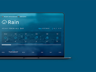 Experimental Weather Interface colour colourtheory environmental location rain responsive ui weather weather app