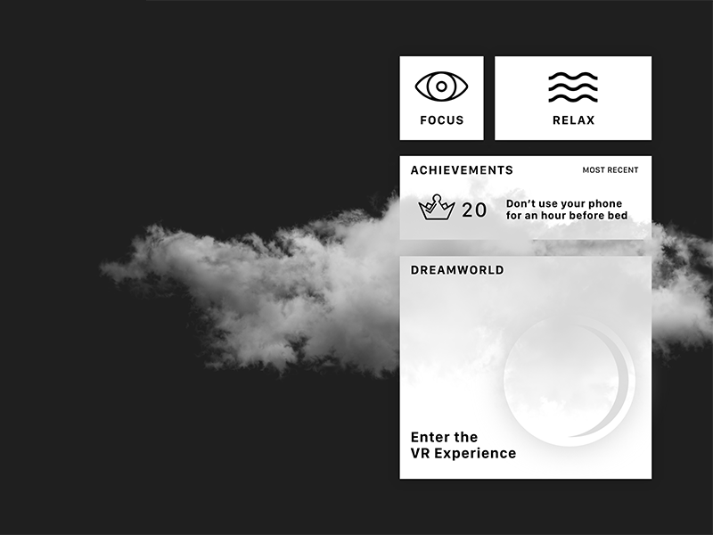 Dreamworld lightmode darkmode dark theme black white meditation relaxation games app sleep desktop