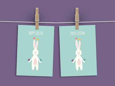 Funny Bunny Easter Card easter easter bunny greeting card illustration vector