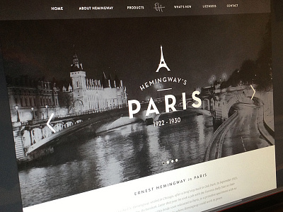 WIP Paris Page adventure brand aid branding ernest hemingway hemingway paris vintage website