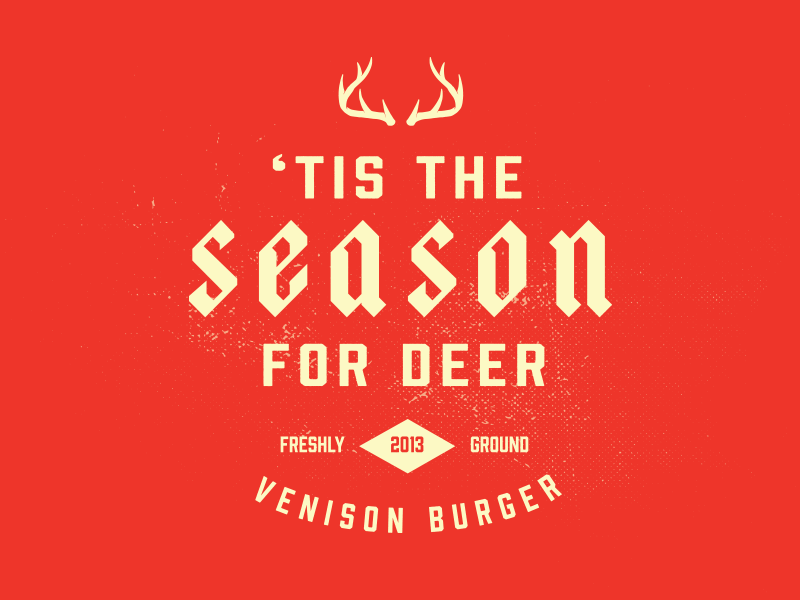 'Tis the Season [gif] christmas deer holidays hunting label vintage