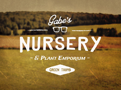Gabe's Nursery aged creative market fictional garden landscape logo nursery plants trees vintage