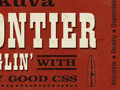 Heckuva' #2 brand aid bullet css3 drop shadow red texture type typography western