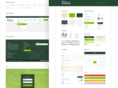 JECA UI Style Guide brand aid education school style guide ui ui style guide website