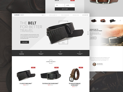 Carbon Fiber belts brand aid ecommerce shopping ui ux website