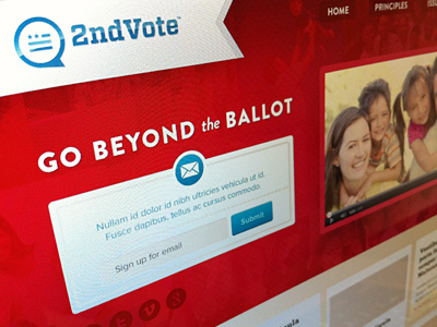 Micro Site 2v ballot brand aid email news news feed patriotic political politics red responsive website