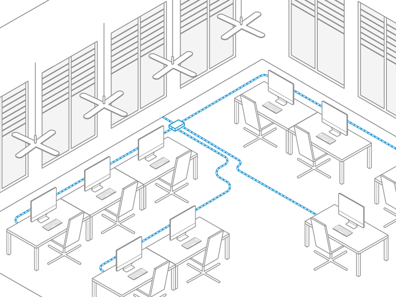 The office internet isometric office whitesky