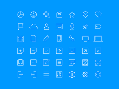 Whitesky Icons app design icons kit set stroke ui