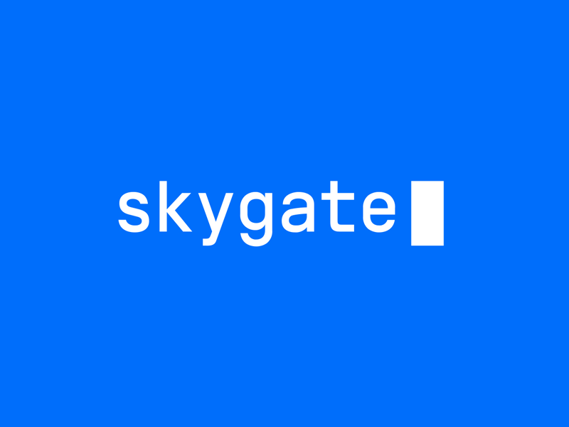skygate logo blue design logo mobile software house