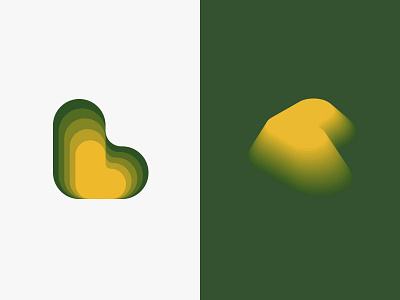 Landscape concept green icon logo mark symbol