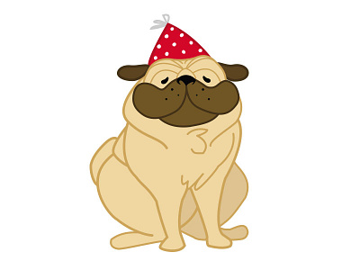 Party Pug dog party party hat pug