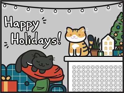 2016 Holiday Card card cat cats holiday kitten neko neko atsume