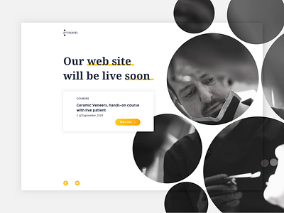 Landing page for Aevision clean coming soon dentistry design education landing page ui