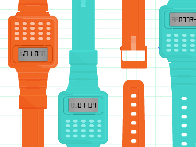 07734 | hELLO pattern weekly seamless geek watch calculator