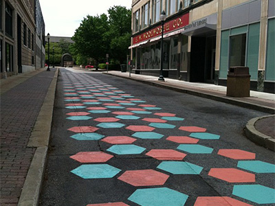 Street Painting: GSO, NC greensboro nc pattern street art
