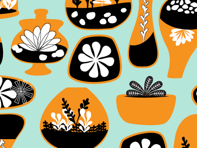 POTW #20: Terrific Terrarriums repeat terrariums succulents seamless weekly pattern mod