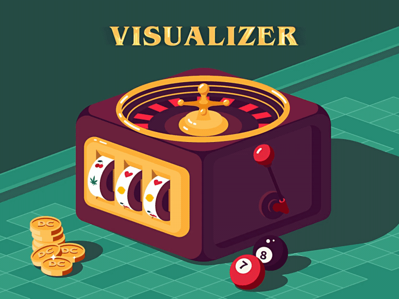 Visualizer after effect animation 2d casino coins las vegas motion design shape layers wheel