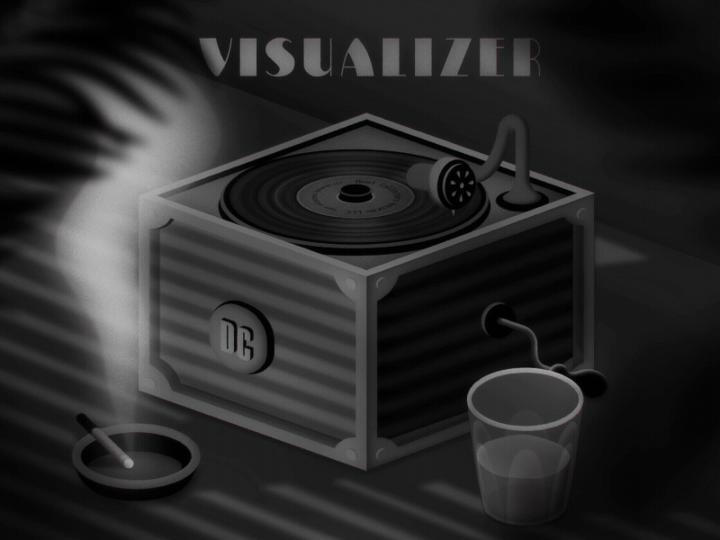 Visualizer 3 after effects animation 2d art atmosphere black and white hip hop lo fi motion design music noir shape layers