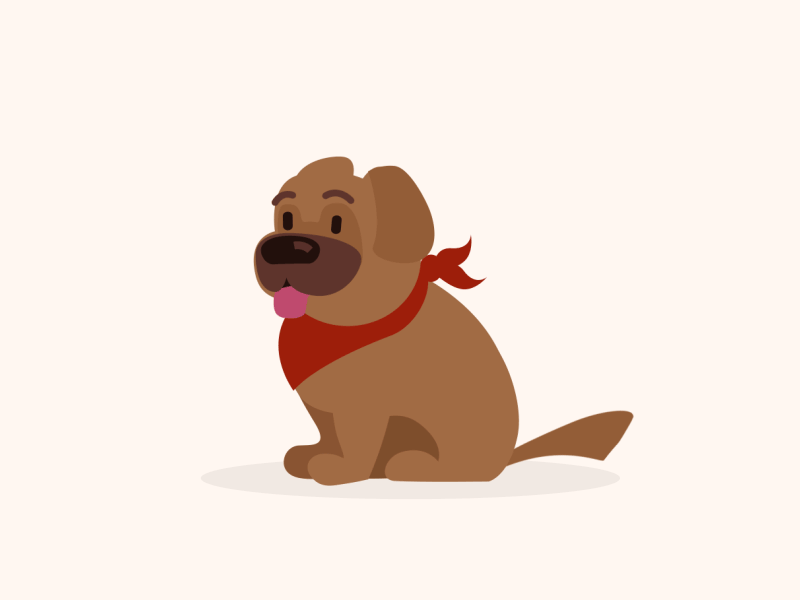 Puppy after effects dog flat shape