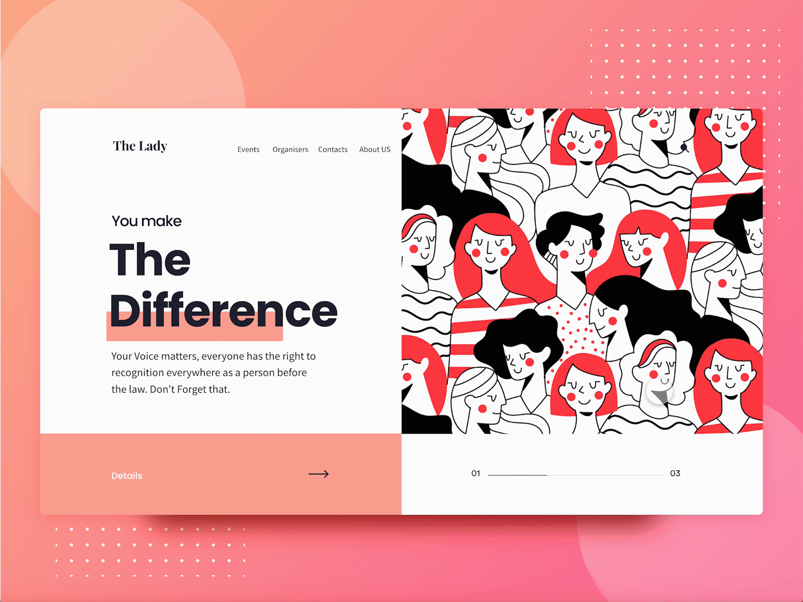 Women rights Landing Page animated gif animation daily ui dailyui design dribbble illustration landing page landing page design shot ui user experience user interface user interface design userinterface ux uxdesign web design women women empowerment