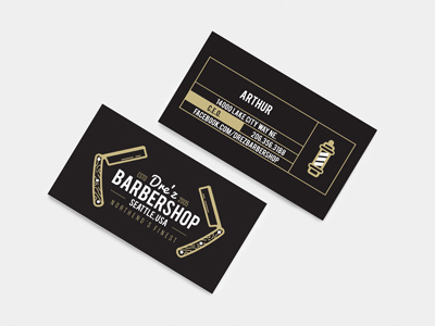 Dre'z Barbershop barber business cards